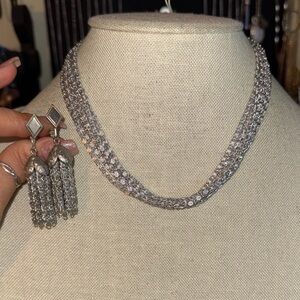 Vintage Sarah Coventry Silvery Cascade Necklace and Earring Set